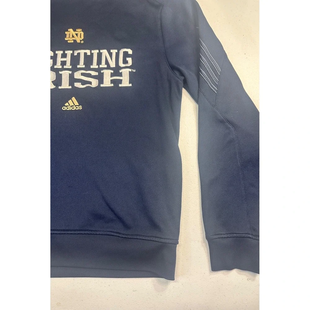 Adidas Notre Dame Fighting Irish ClimaWarm Navy Blue Sweatshirt Mens Medium